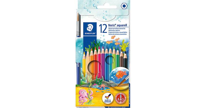 Buntstifte Noris® aquarell, 12 Farben, inkl. Pinsel mehrfarbig Modell 1 von Staedtler