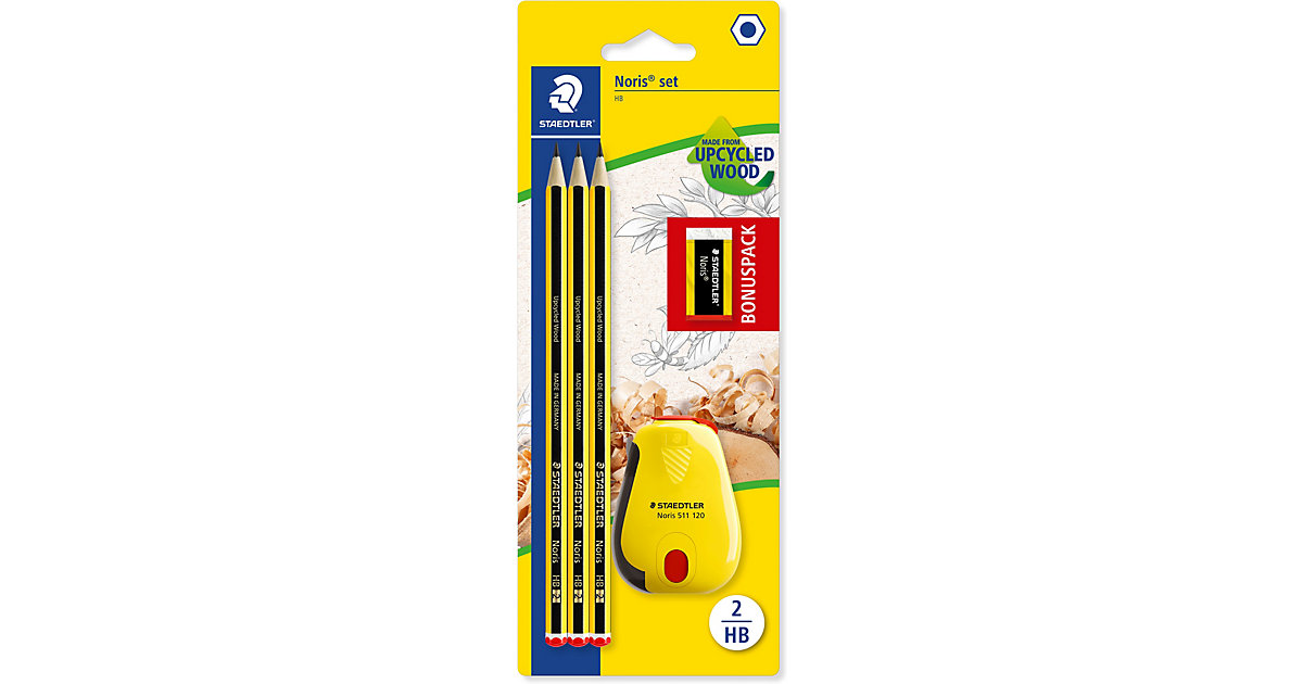 Bleistifte Noris® Jubiläumsedition, 3 Stück, inkl. Radierer & Spitzdose Bleistifte Noris® Jubiläumsedition, 3 Stück, inkl. Radierer & Spitzdose von Staedtler