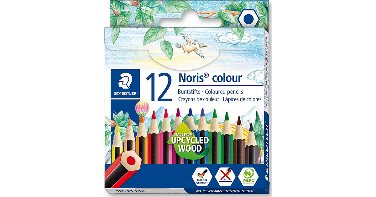 Jumbo-Buntstifte Noris® colour kurz, 12 Farben Jumbo-Buntstifte Noris® colour kurz, 12 Farben von Staedtler