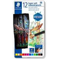 STAEDTLER 149C M12 Coloured pencil super soft, black & white - 12 Stück metal box von Staedtler