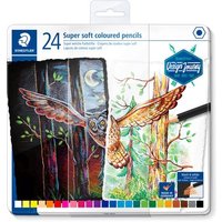 STAEDTLER 149C M24 Coloured pencil super soft, black & white - 24 ct metal box von Staedtler