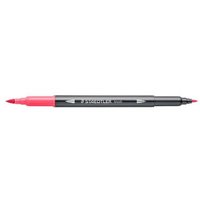 STAEDTLER 3001-25 Doppelfasermaler mit Pinselspitze, wasservermalbar, pink von Staedtler