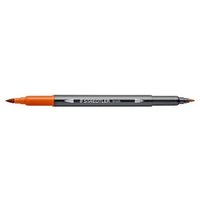 STAEDTLER 3001-73 Doppelfasermaler mit Pinselspitze, wasservermalbar, sienna gebrannt von Staedtler