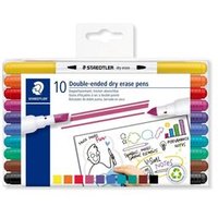 STAEDTLER 3010 TB10 Doppelfasermaler trocken abwischbar, 10 Stück von Staedtler