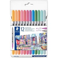 STAEDTLER 3200 C12PA Doppelfasermaler, 12 Stück von Staedtler