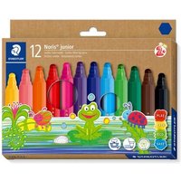STAEDTLER 329 C12 Noris® junior Fasermaler, Kartonetui mit 12 Fasermalern in sortierten Farben von Staedtler