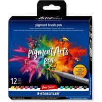 STAEDTLER 371 C12-1 pigment brush pen Basic Colours, 12 Stück STAEDTLER 371 C12-1 pigment brush pen Basic Colours, 12 Stück von Staedtler