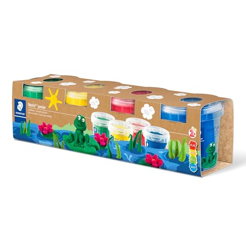 STAEDTLER Noris junior 813 Spielknete "Standard Colours", besonders weich und sauber, klebt nicht, Set mit 4 Töpfchen à 130 g, 813 SLE STAEDTLER Noris junior 813 Spielknete "Standard Colours", besonders weich und sauber, klebt nicht, Set mit 4 Töpfchen à 130 g, 813 SLE von Staedtler