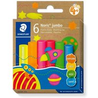 STAEDTLER 842F C6 Noris® jumbo Plastilin-Knete Set "neon", 6 Knetstangen je 16,6 g, sortierte Farben von Staedtler