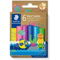 STAEDTLER 842M C6 Noris® jumbo Plastilin-Knete Set "metalic", 6 Knetstangen je 16,6 g, sortierte Farben von Staedtler