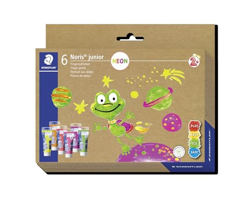STAEDTLER Fingermalfarbe Noris junior (intensive, lichtechte Farben, leicht mischbar, schnell trocknend, Anwendung auf Papier, Pappe, Holz und Glas/Fenster, Flasche à 750 ml, rot) 8811-2 von Staedtler