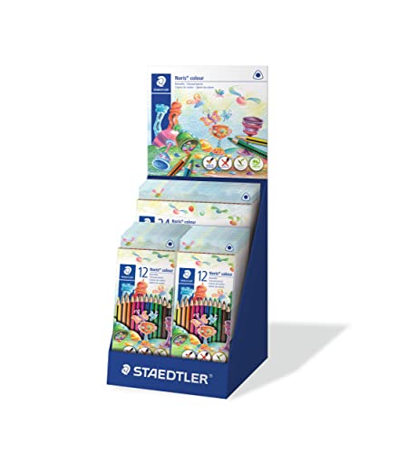 STAEDTLER Buntstifte Noris colour, ergonomisches Dreikantformat, rutschfeste Soft-Oberfläche, hohe Bruchfestigkeit, WOPEX Material, 5 Sets mit 24 Farben und 20 Sets mit 12 Farben, 187 CA-1 von STAEDTLER