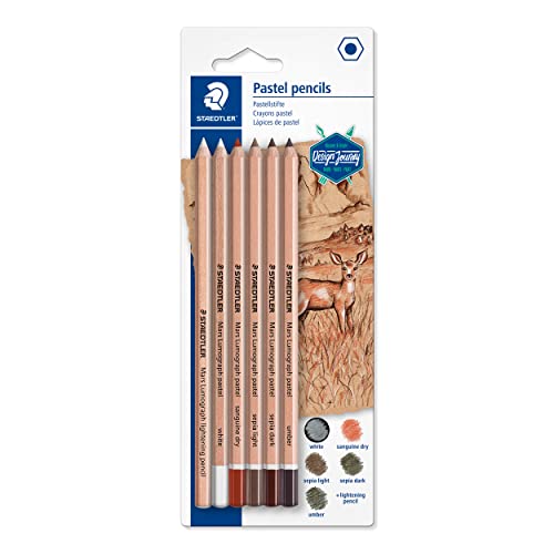 STAEDTLER Pastellstifte Mars Lumograph pastell, Sechskantform, Mine mit hohem Pigmentanteil, 6 Farben, hohe Qualität Made in Germany, Blisterkarte mit 6 Stiften, 100P-SBK6 STAEDTLER Pastellstifte Mars Lumograph pastell, Sechskantform, Mine mit hohem Pigmentanteil, 6 Farben, hohe Qualität Made in Germany, Blisterkarte mit 6 Stiften, 100P-SBK6 von Staedtler