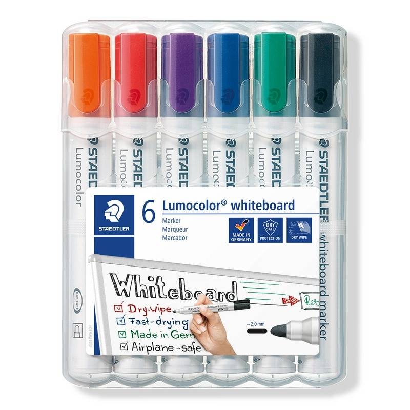 STAEDTLER Whiteboardmarker Lumocolor 351 B Keilspitze 6 St von Staedtler