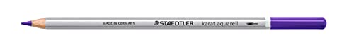 STAEDTLER aquarell Buntstifte karat aquarell, violett, wasservermalbare, weiche und farbintensive Mine, für unterschiedliche Trocken- und Nasstechniken, 6 Aquarellstifte im Kartonetui, 125-6 von STAEDTLER