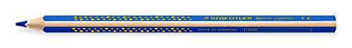 STAEDTLER Buntstift Noris jumbo, blau, erhöhte Bruchfestigkeit, Dreikantform, ABS-System, attraktive Sternchenprägung, kindgerecht nach EN71, Made in Germany, 12 blaue Buntstifte, 1284-3 von STAEDTLER