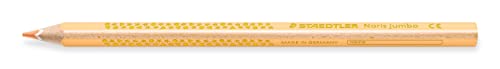 STAEDTLER Buntstift Noris jumbo, pfirsich, erhöhte Bruchfestigkeit, Dreikantform, ABS-System, attraktive Sternchenprägung, kindgerecht nach EN71, Made in Germany, 12 pfirsich Buntstifte, 1284-43 von Staedtler