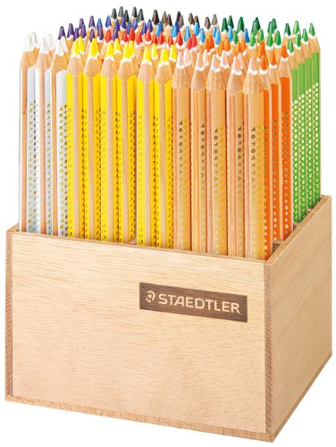 Staedtler 1284 DS - Tricki Dicki Farbstift mit Holz-Display, 4 mm, 112 Stück, Sortiert von Staedtler