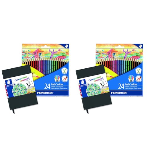 Staedtler 185 C24 SB - Noris Farbstifte mit 24 sortierten Farben (Packung mit 2) von Staedtler