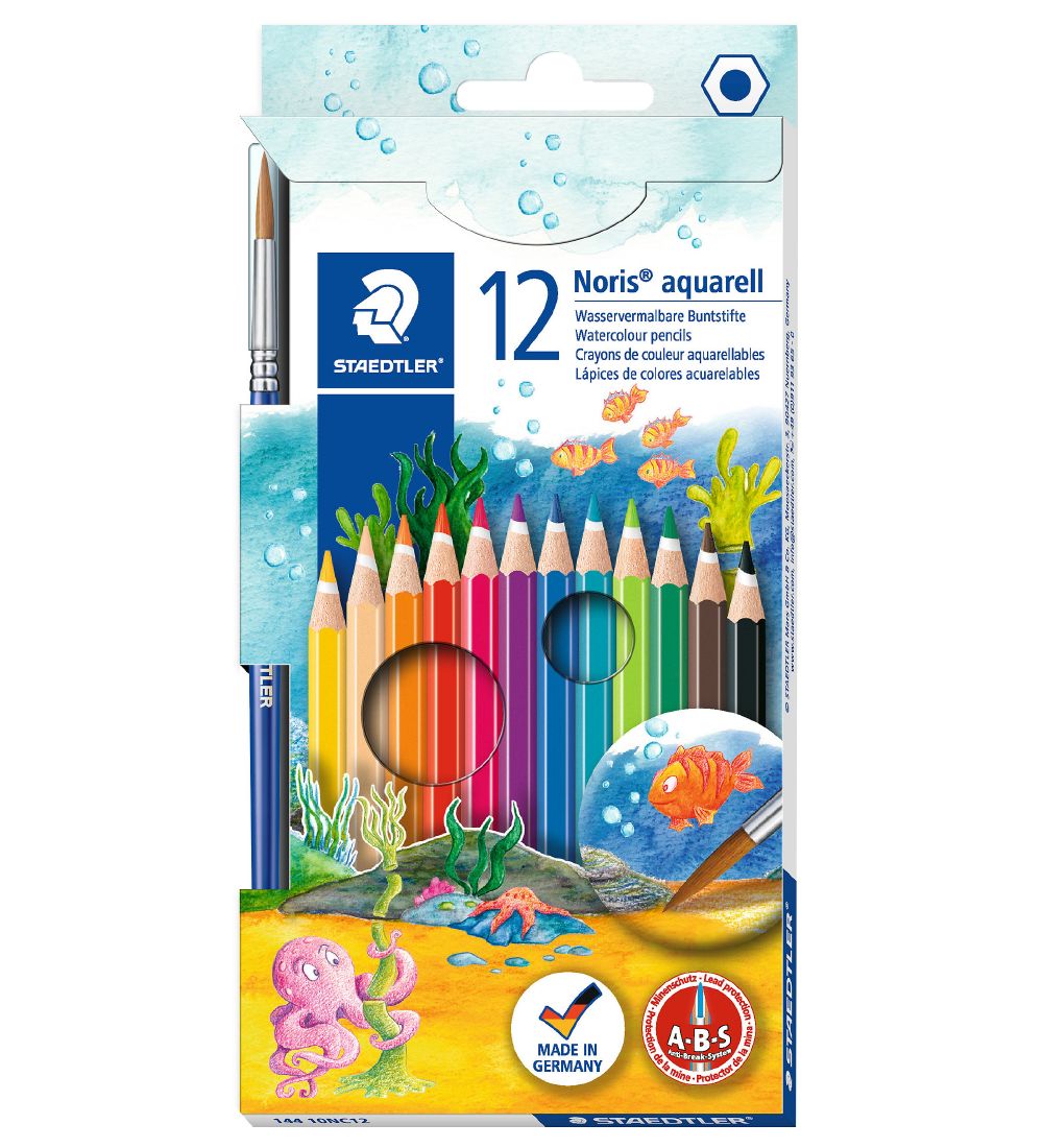 Staedtler Buntstifte - Noris Aquarell - 12 st. m. Pinsel - Staedtler - One Size - Buntstiftsets Staedtler Buntstifte - Noris Aquarell - 12 st. m. Pinsel - Staedtler - One Size - Buntstiftsets von Staedtler