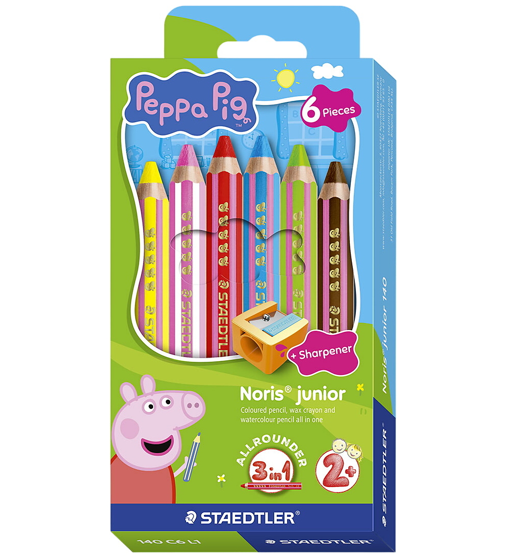 Staedtler Buntstifte - Noris Junior - 6 st. - Peppa Wutz - Staedtler - One Size - Buntstiftsets Staedtler Buntstifte - Noris Junior - 6 st. - Peppa Wutz - Staedtler - One Size - Buntstiftsets von Staedtler
