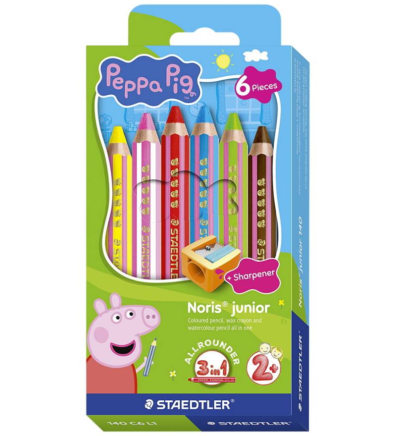 Staedtler Buntstifte - Noris Junior - 6 st. - Peppa Wutz - Staedtler - One Size - Buntstiftsets Staedtler Buntstifte - Noris Junior - 6 st. - Peppa Wutz - Staedtler - One Size - Buntstiftsets von Staedtler