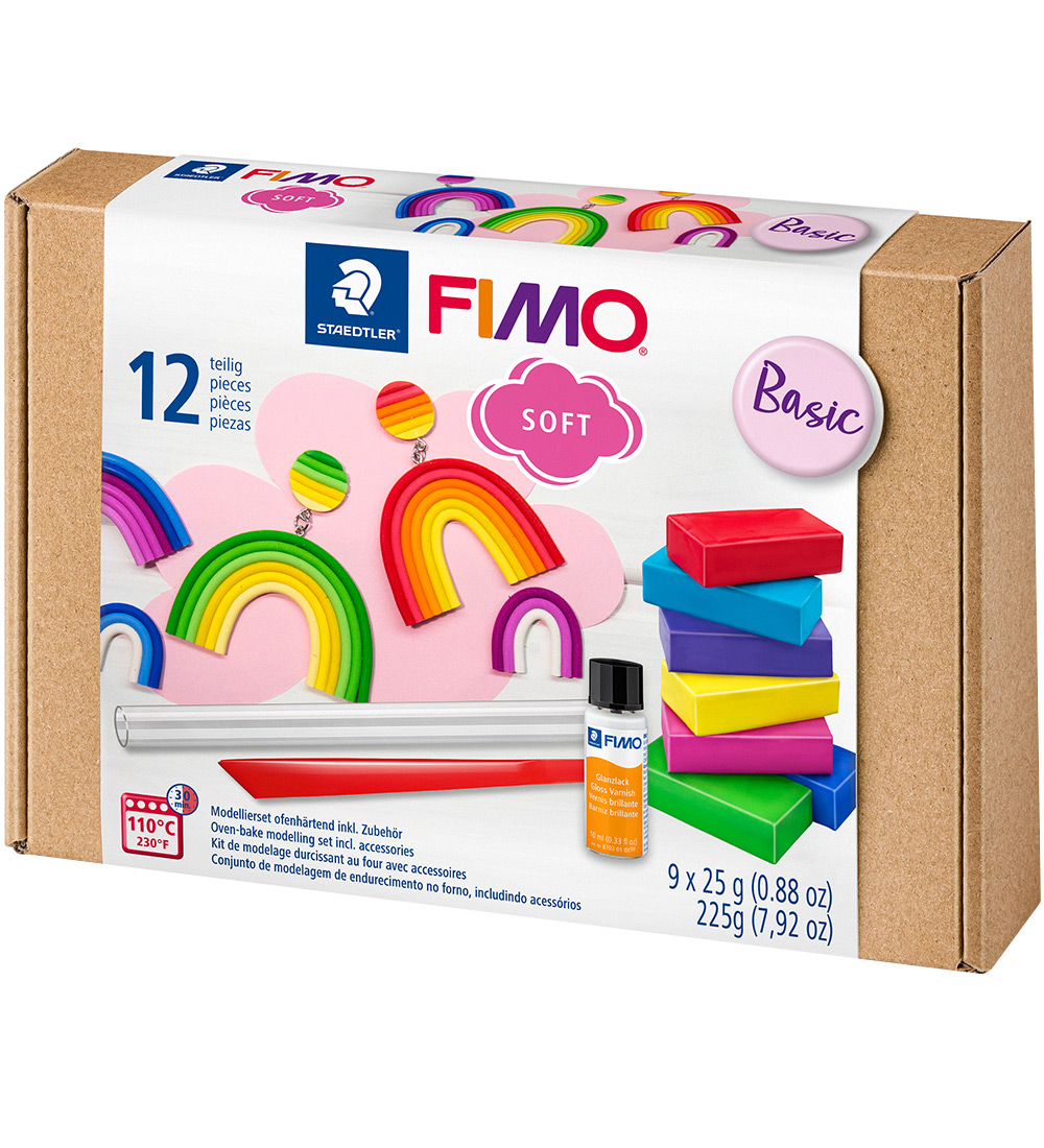 Staedtler FIMO Knete m. Werkzeuge - Soft - 12 Teile - 9x25 g - Staedtler - One Size - Knete von Staedtler