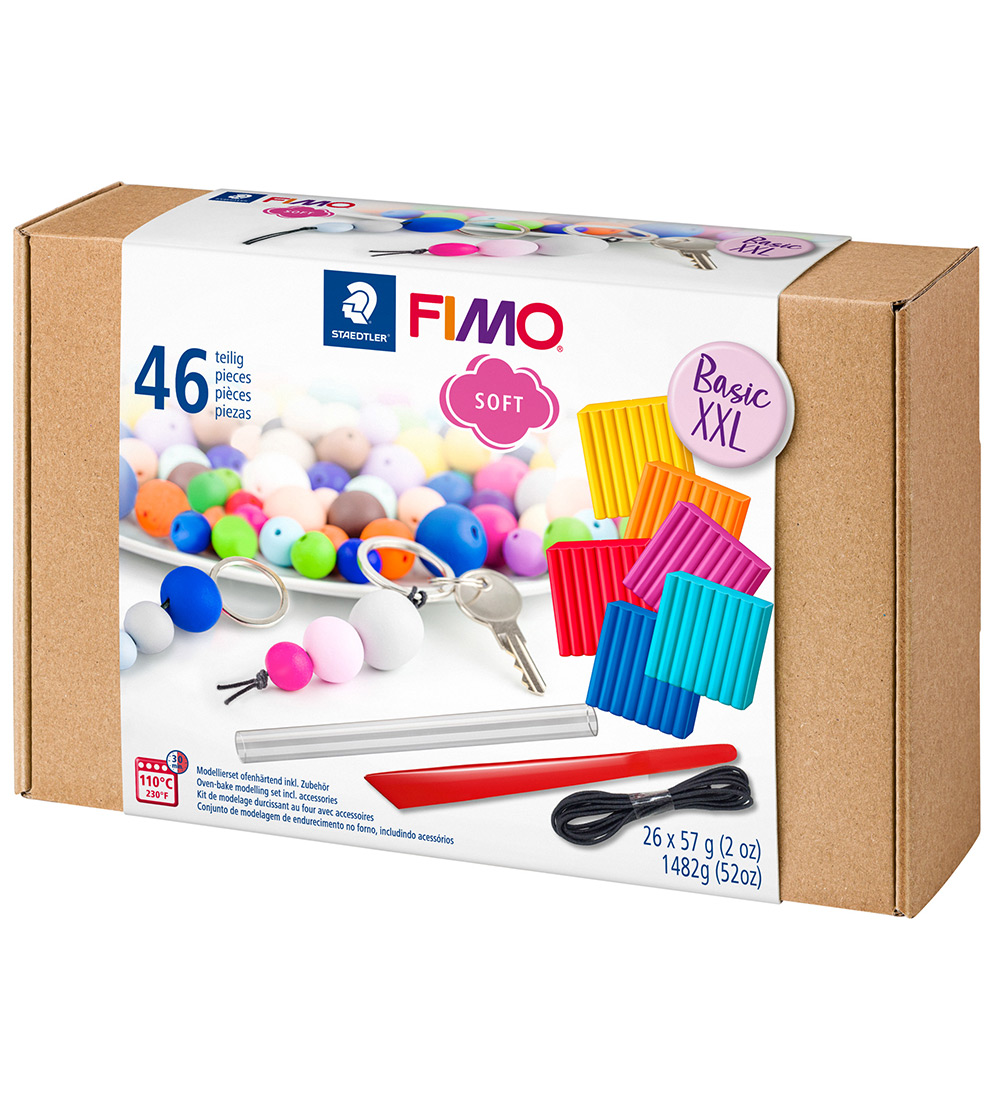Staedtler FIMO Knete m. Werkzeuge - Soft - 46 Teile - 26x57g - Staedtler - One Size - Knete von Staedtler