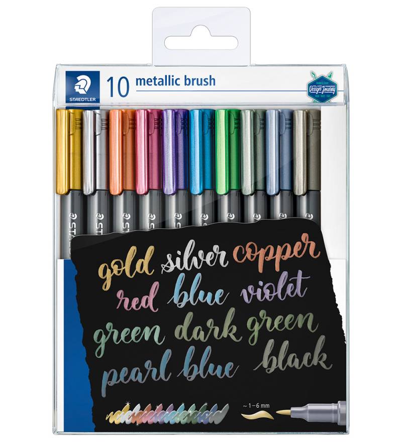 Staedtler Filzstifte - 10 st. - Metallic Calligraphy - 1-6 mm - Staedtler - One Size - Filzstifte Staedtler Filzstifte - 10 st. - Metallic Calligraphy - 1-6 mm - Staedtler - One Size - Filzstifte von Staedtler