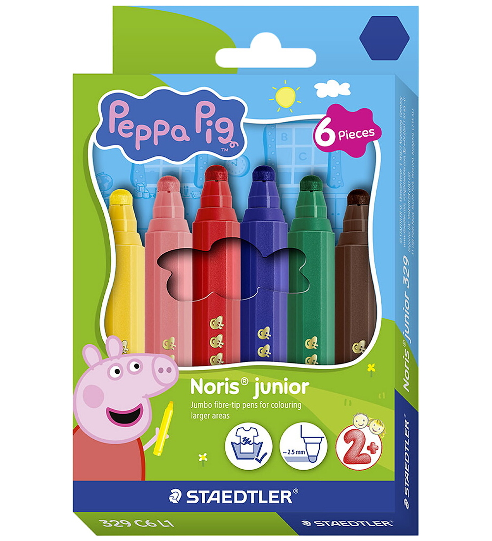 Staedtler Filzstifte - 6 st. - Noris Junior - 2,5 mm - Peppa Wut - Staedtler - One Size - Filzstifte Staedtler Filzstifte - 6 st. - Noris Junior - 2,5 mm - Peppa Wut - Staedtler - One Size - Filzstifte von Staedtler