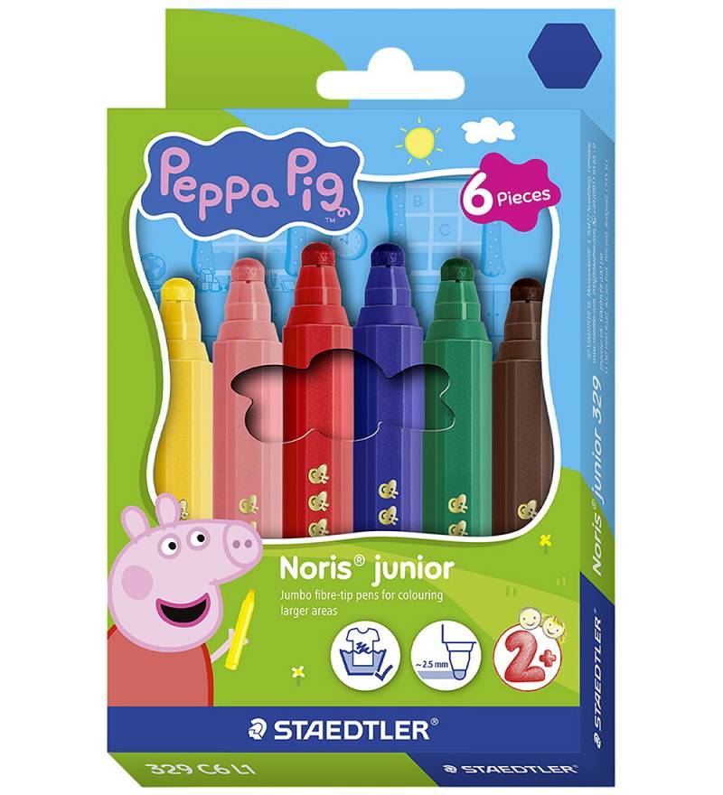 Staedtler Filzstifte - 6 st. - Noris Junior - 2,5 mm - Peppa Wut - Staedtler - One Size - Filzstifte Staedtler Filzstifte - 6 st. - Noris Junior - 2,5 mm - Peppa Wut - Staedtler - One Size - Filzstifte von Staedtler