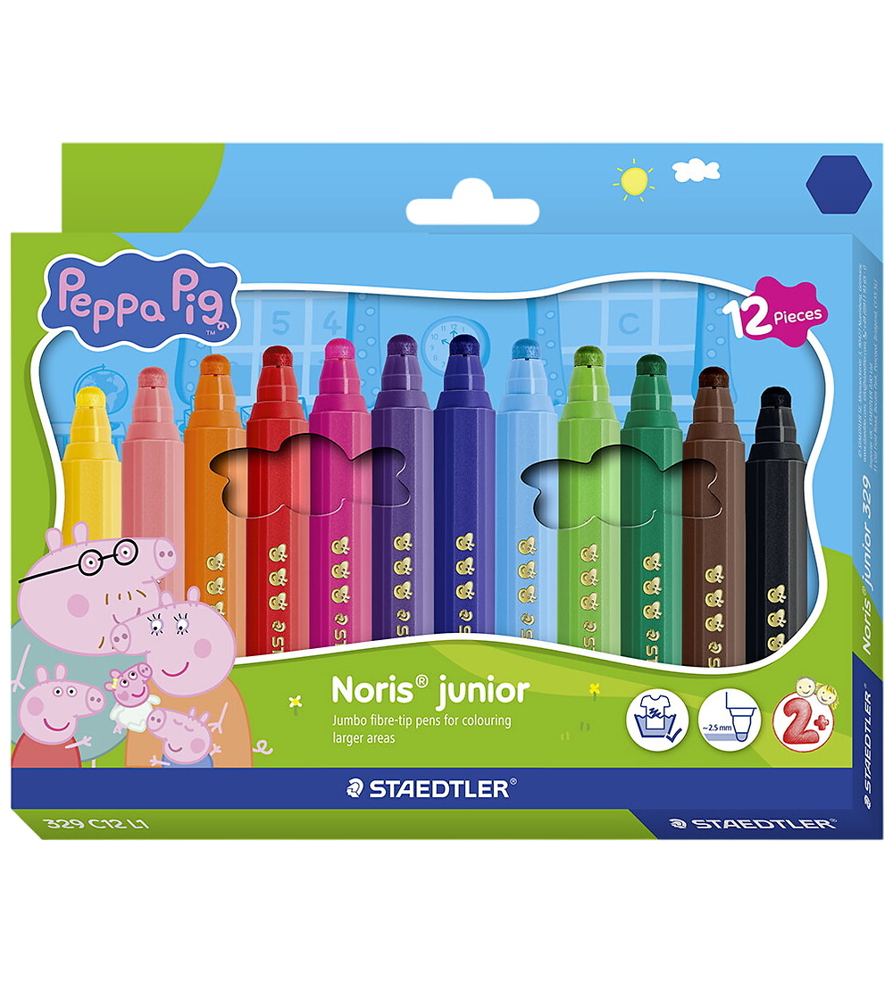 Staedtler Filzstifte - Noris Junior - 12 st. - Peppa Wutz - Staedtler - One Size - Filzstifte Staedtler Filzstifte - Noris Junior - 12 st. - Peppa Wutz - Staedtler - One Size - Filzstifte von Staedtler