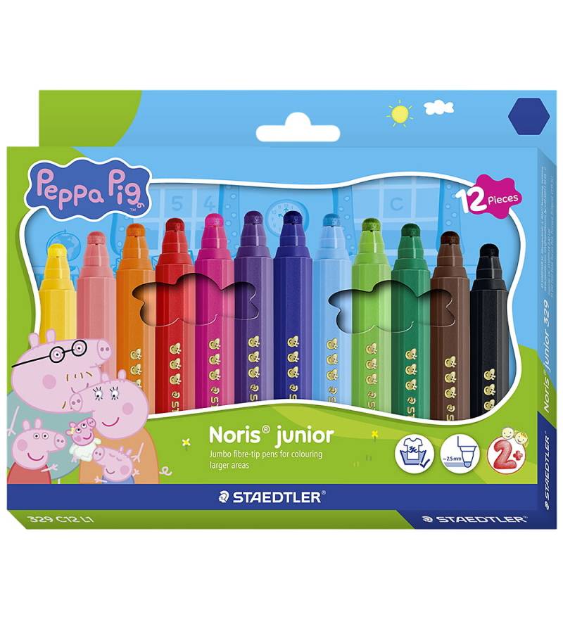 Staedtler Filzstifte - Noris Junior - 12 st. - Peppa Wutz - Staedtler - One Size - Filzstifte Staedtler Filzstifte - Noris Junior - 12 st. - Peppa Wutz - Staedtler - One Size - Filzstifte von Staedtler