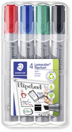 Staedtler Flipchartmarker Lumocolor® flipchart marker 356 B Rot, Blau, Grün, Schwarz 1 Set von Staedtler