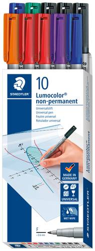 Staedtler Folienstift Lumocolor® non-permanent pen 316 316 B10 Rot, Blau, Grün, Schwarz, Orange, L von Staedtler