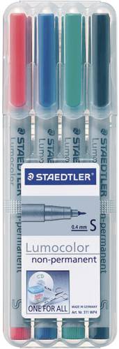 Staedtler Lumocolor® non-permanent pen 311 311 WP4 Universal-Marker Rot, Blau, Grün, Schwarz 0.4mm von Staedtler
