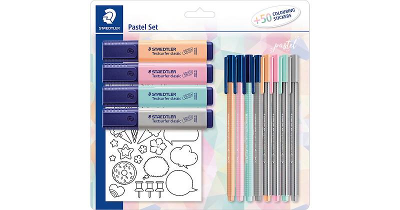 Schreibset XL Pastell, 15-tlg., inkl. Sticker von Staedtler