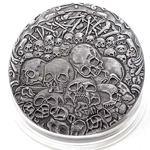 Stakee Halloween-Gedenkmünzen Schädelkopf-Souvenirmünzen Silbersammlungsmünze Herausforderungsmünze Weihnachts-Souvenirmünze von Stakee