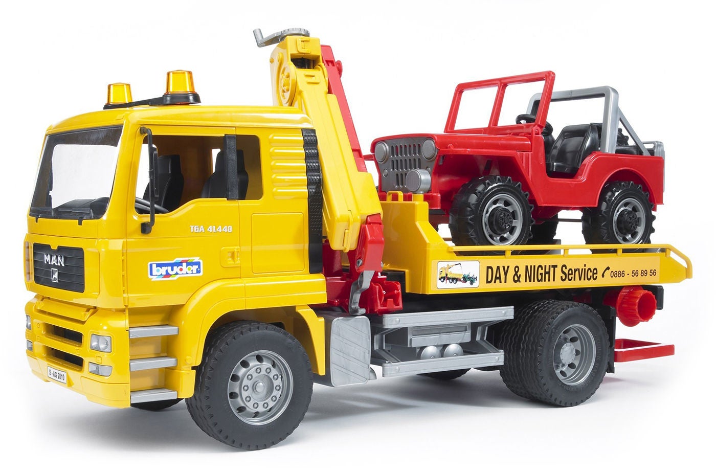 Bruder MAN TGA Abschlepp-LKW Mit Geländewagen 02750 Bruder MAN TGA Abschlepp-LKW Mit Geländewagen 02750 von Stanley Jr.