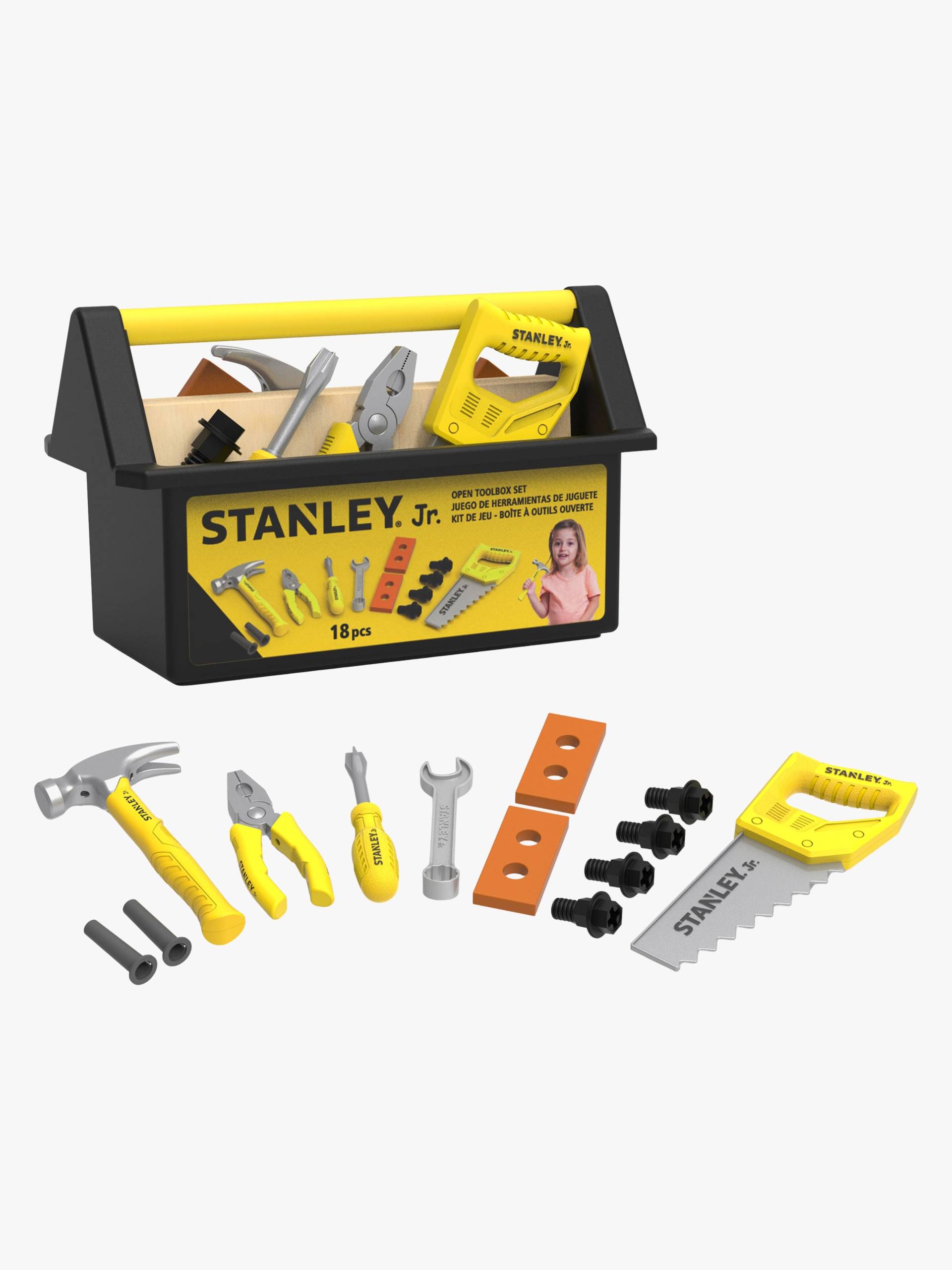 Stanley Jr. Offener Werkzeugkasten 24 Teile, Gelb von Stanley Jr.