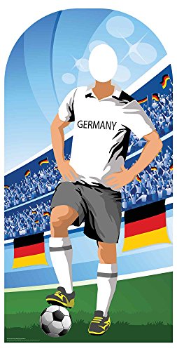 Star Cutouts Ltd Deutschland (World Cup Fußball Aphrodite) Größe 6 ft/190 cm hoch für Erwachsene mit kostenlosen Mini Desktop Cut Out von STAR CUTOUTS