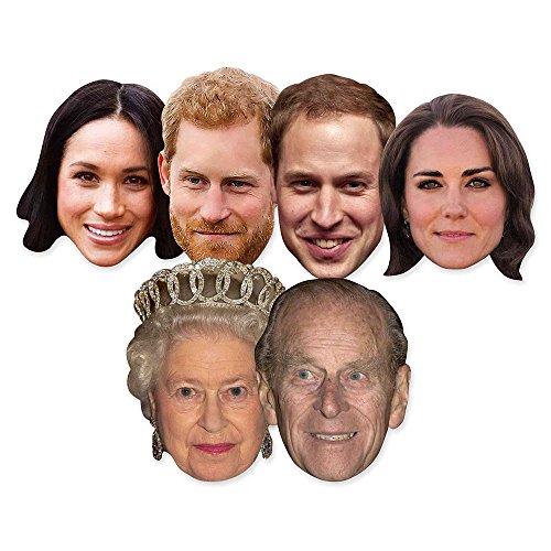 Star Einbauöffnungen SMP369 Six Pack Masken von Royal Paare inkl. Prince Harry, Meghan markle, Prince Philip, The Queen, Prince William und Kate die Herzogin von Cambridge, Hand/A von Star Cutouts
