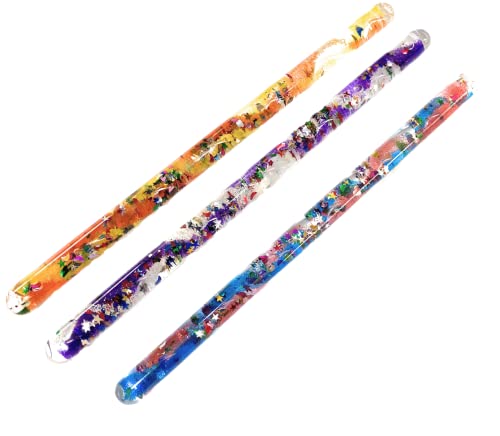 Star Magic Jumbo-Spiral-Glitzerstäbe (32,5 cm), Geschenk-Set, Party-Bündel, 3er-Pack, für Halloween-Kostüm, Zubehör, Prinzessin, Fee, Zauberer, Rollenspiel, zufällige Farben von Star Magic