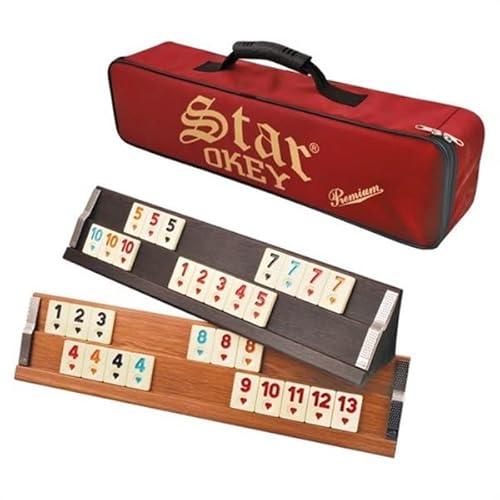 PREMIUM HOLZ OKEY SET MIT TASCHE - DUNKELFARBE von Star Oyun Aletleri