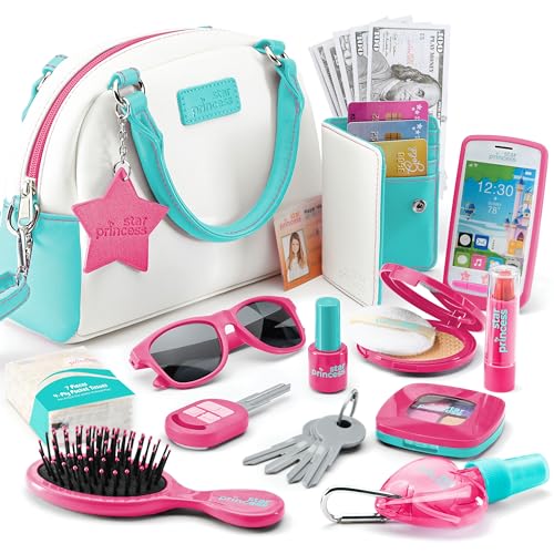 Meine erste Tasche Set mit Handtasche, Telefon, Geldbörse, Rollenspiel Make-up und mehr für Mädchen ab 3 Jahren, Geschenkidee Meine erste Tasche Set mit Handtasche, Telefon, Geldbörse, Rollenspiel Make-up und mehr für Mädchen ab 3 Jahren, Geschenkidee von Star Princess