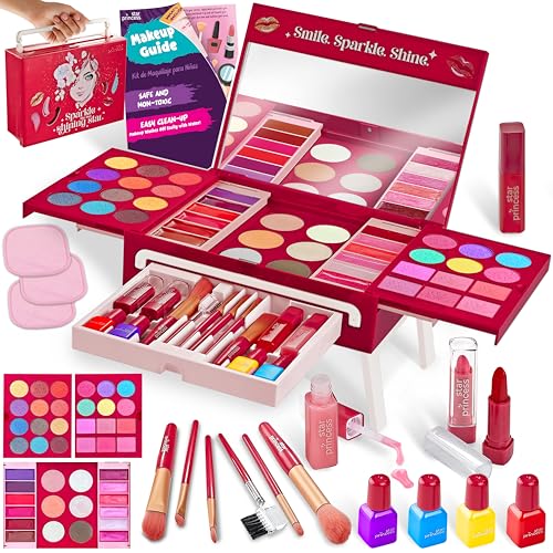 Star Princess Kinder-Schminkset für Mädchen – ungiftiges, echtes, abwaschbares Make-up-Set – Rollenspiel-Spielzeug – Geburtstagsgeschenkidee für Mädchen im Alter von 3, 4, 5, 6, 7, 8, 9, 10 Jahren Star Princess Kinder-Schminkset für Mädchen – ungiftiges, echtes, abwaschbares Make-up-Set – Rollenspiel-Spielzeug – Geburtstagsgeschenkidee für Mädchen im Alter von 3, 4, 5, 6, 7, 8, 9, 10 Jahren von Star Princess