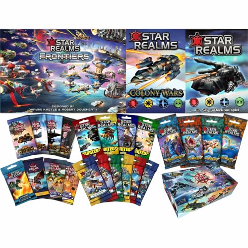 Star Realms Komplettes Bundle: Core Game, Colony Wars, Frontiers, United, Command Decks, High Alert, Crisis, Gambit, Cosmic Gambit, Szenarien, Promo-Pack 1 und Universal-Aufbewahrungsbox Star Realms Komplettes Bundle: Core Game, Colony Wars, Frontiers, United, Command Decks, High Alert, Crisis, Gambit, Cosmic Gambit, Szenarien, Promo-Pack 1 und Universal-Aufbewahrungsbox von Star Realms