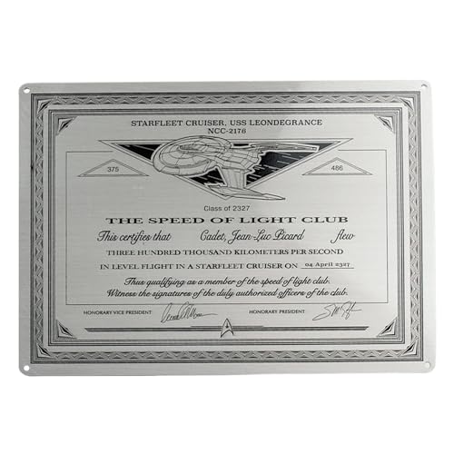 Eaglemoss Star Trek Picard Speed Of Light-Club, Metallschild, Replik Eaglemoss Star Trek Picard Speed Of Light-Club, Metallschild, Replik von Star Trek