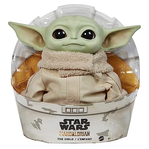 Disney Star Wars Spielzeug, Baby Yoda Plüschfigur, aus 'The Mandalorian', mit Geräusch und Bewegungsfunktion, 28cm, Star Wars Geschenke, Spielzeug ab 3 Jahre, GWD85 von Mattel