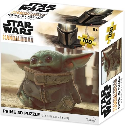 Prime 3D-RD-RS263082 Lentikularpuzzle The Mandalorian Grogu Sitzend, 100 Teile, Mehrfarbig, einzigartig (ID13845) von Star Wars